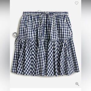 J. Crew Sz XXS Tiered mini skirt in navy gingham STYLE #BR519